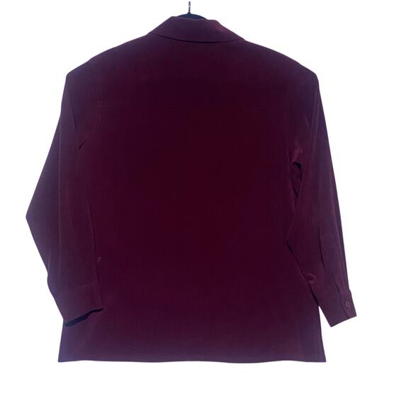 Talbots Button Up Shirt Women's Size Small Purple Polyester Blend Long Sleeve - Picture 2 of 7